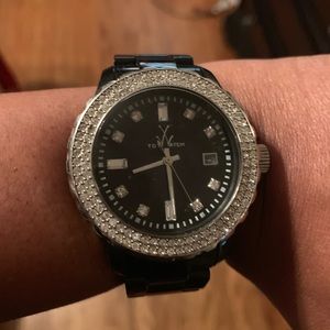 Black ToyWatch with crystals